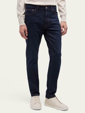 NWT: ZEGNA Men's 5-Pocket Dark Wash Denim Jeans - Size 32